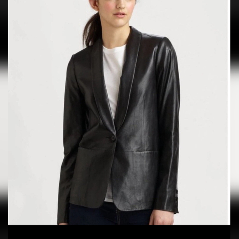 Vince Black Leather Jacket